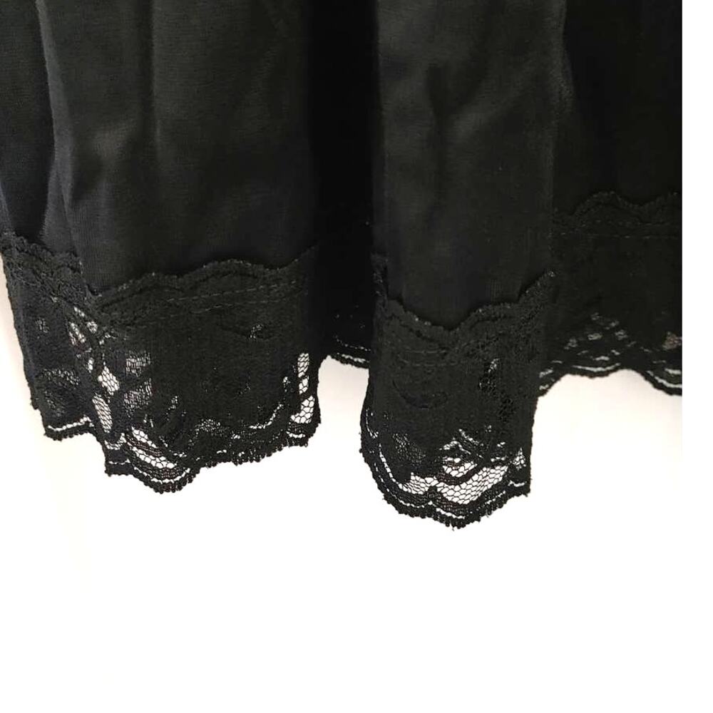 Vintage Midi Slip Nylon with Lace Black Sz 22/24 - Picture 2 of 3